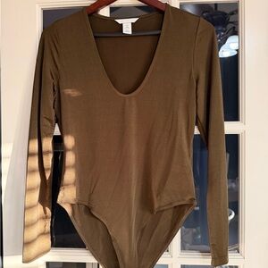 H&M Olive Long Sleeve Bodysuit
